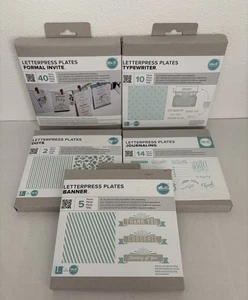 We R Memory Keepers Letterpress Plates Set Of 5 Brand New - Picture 1 of 6