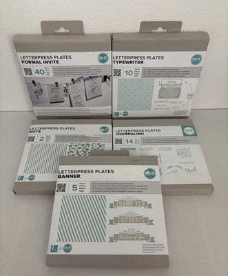 We R Memory Keepers Letterpress Plates Set Of 5 Brand New - Image 1 of 4