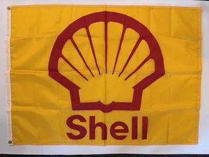 "Bandera Shell Oil 33"" x 46"" - Bandera con logotipo amarillo Shell Racing" - Imagen 1 de 4