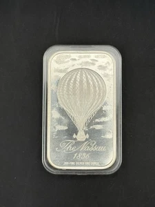 The Nassau 1836 Hot Air Balloon One 1 Oz .999 Fine Silver Art Bar - in SLEEVE - Picture 1 of 2