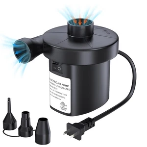 Elektrische Luftpumpe für Schlauchboote Luftmatratzenpumpe mit 3 Düsen Inflator D... - Bild 1 von 7