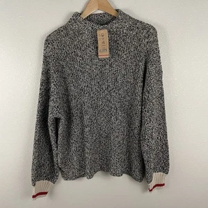 Suéter cuello embudo cabina L Roots para mujer en mezcla gris avena - Imagen 1 de 5