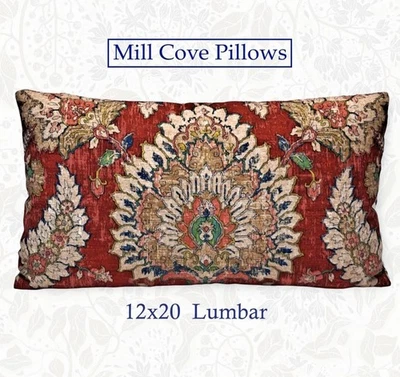 Waverly Castleford Garnet 12"x20" Decorative Throw Pillow Cover Lumbar - Image 1 of 4