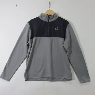 Calvin Klein Golf Jacket Fleece Lined Quarter Zip grey/Black Size M - Image 1 of 4