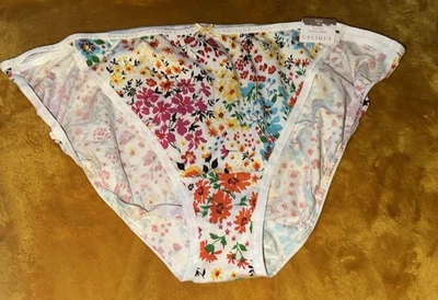 NUEVO CON ETIQUETAS BIKINI ROPA INTERIOR CACIQUE LANE BRYANT 22/24 BLANCO, NARANJA, ROSA CADENA FLORAL Foto 1 de 4
