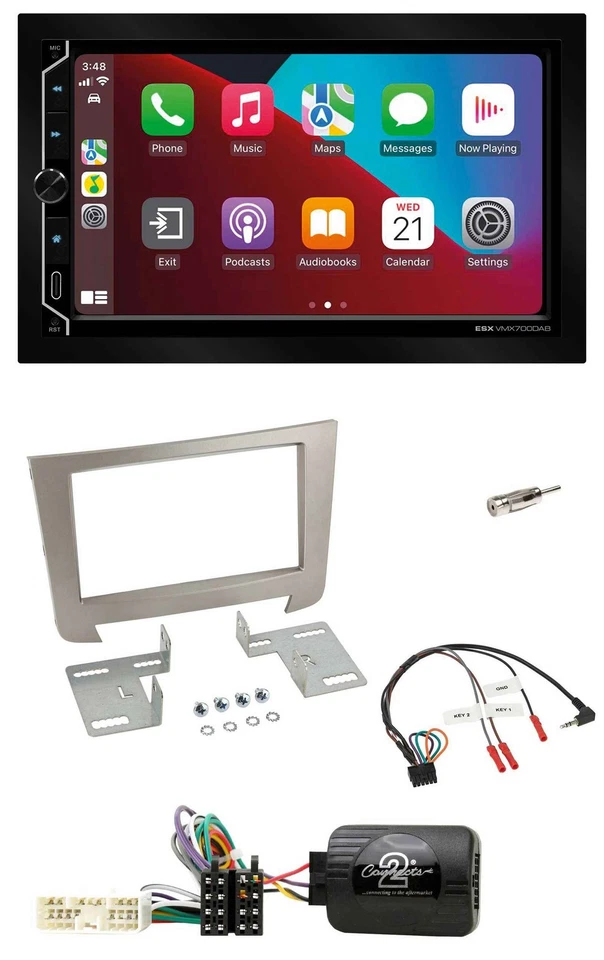 ESX 2DIN DAB USB Lenkrad Bluetooth Autoradio für SSangYong Rexton ab 2013 - Bild 1 von 4