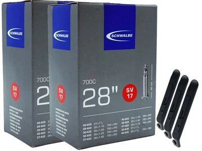 MOTAGO 2x Schwalbe Fahrradschlauch 28 Zoll Sclaverand 28-622/47-622 SV17 +3 Reifenheber