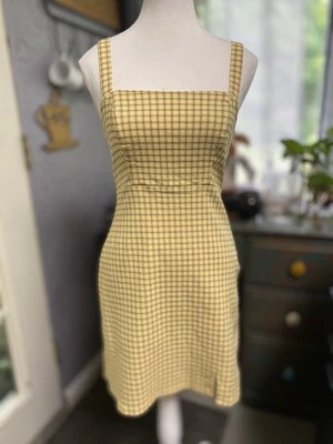 Hollister Estructurado Frontal Dividido Amarillo Cuadros Mini Sin Mangas Talla XS (k) Foto 1 de 4