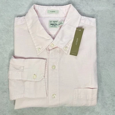 J.Crew Oxford Shirt Mens Button Down Shirt Size LT Pink Long Sleeve Classic Fit - Image 1 of 4