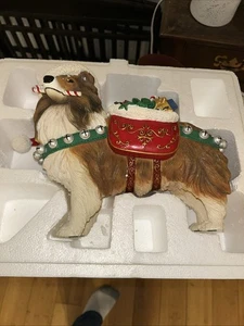 Danbury Mint Christmas Sheltie Statue Great Condition Rare Find - Picture 1 of 7