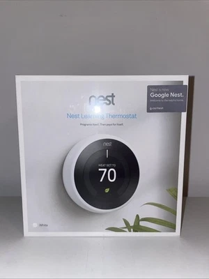 TOTALMENTE NUEVO Google Nest Termostato de Aprendizaje 3ª Generación T3017US Blanco UPC 813917020203 Foto 1 de 2