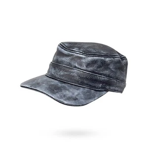 Ledercap Basecap Rindsleder Schildmütze Mützen Cap Unisex  Grey/White Leder - Bild 1 von 4