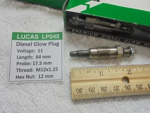 Diesel Glow Plugs 2 Ea- FORD Courier, Escort Fiesta, MAZDA 121- LUCAS LP048 - Picture 1 of 1
