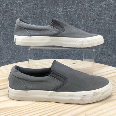 Thom McAn Zapatos Para Hombres 7 Informales Sin Cordones Tenis Cómodos Gris Tela Parte Superior Baja Foto 1 de 4
