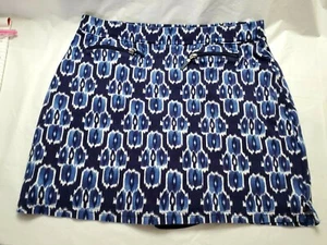 Jones New York Sport Talla Grande Skort Pantalones Cortos Falda Azul Geométrico - Imagen 1 de 8