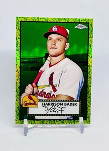 2021 Topps Chrome Platinum - Green/Yellow Refractor - Harrison Bader #278 /99 - Bild 1 von 2