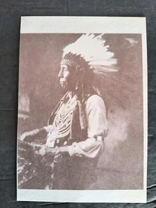 Postal de hermano caballo salvaje indio nativo americano de la década de 1930 caballo loco sin usar. - Imagen 1 de 3