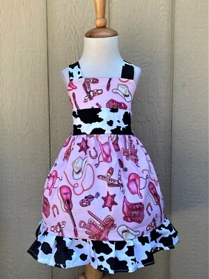 GIRLS  WESTER COUNTRY COWGIRL PINK JUMPER DRESS - Image 1 of 2