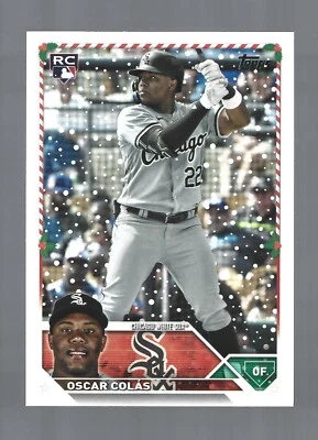 2023 Topps Holiday #H179 RC Oscar Colas ROOKIE Chicago White Sox Baseball Card - Image 1 of 2