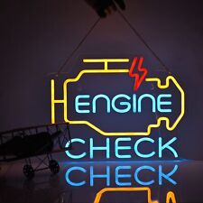 Check Engine Light Neon Sign, LED Neon Light for Car Auto Repair Shop Garage ...