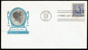 US 862 Louise May Alcott Author 5c FDC Feb 5, 1940 Concord, MA - Ioor F862-2 - Picture 1 of 2