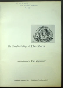 LES GRAVURES A L' EAU FORTE DE JOHN MARIN par et avec un envoi de CARL ZIGROSSER - Picture 1 of 4