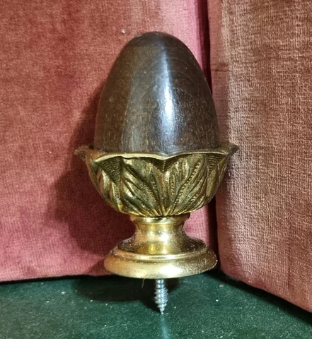 Modern bronze wood post finial newel topper Antique french architectural salvage Cover