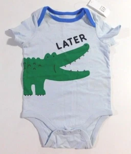 Gap Baby Boy Bodysuit Blue Green Sizes 6-12M & 12-18M Later Alligator Theme NEW - Picture 1 of 5