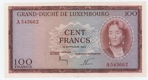 Luxemburg 100 Franken 18-9-1963 Pick 52 XF im Umlauf befindliche Banknote Ref 662 - Bild 1 von 2