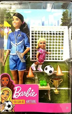Barbie Fußballtrainerin Spielset Puppe Set Fußballtor Fußballspielerin Fußball