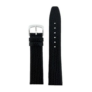 Watch Band Black Leather Lizard Grain Mens Ladies 10mm - 22mm - Picture 1 of 19