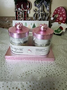 Juego de tarros de vidrio The Creme Shop x HELLO KITTY Sanrio almohadillas e hisopos de algodón con soporte - Imagen 1 de 6