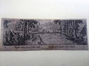 Fishing With Nets, Adriaen Collaert Engraving 1582; Venetiones - Picture 1 of 1