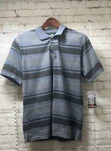 Red Rhino Striped Multicolor Polo Shirt Short Sleeve Cotton Blend Men Sz L New - Picture 1 of 6