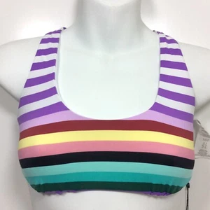 THE BIKINI LAB Crop Bikini Top Women's Size S Stripe Out Bralette Swimwear - Picture 1 of 7