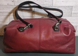Vintage Ralph Lauren Burgundy Leather Doctors Satchel Bag Purse Embroidered RLL - Picture 1 of 10