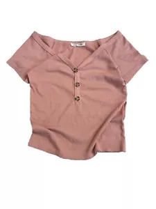 Caution To The Wind rosa Henley T-Shirt Größe XS - Bild 1 von 5
