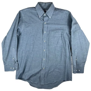 Vintage Arrow Dover Mens Small USA Blue Chambray Button Down Shirt Classic Dad - Picture 1 of 16