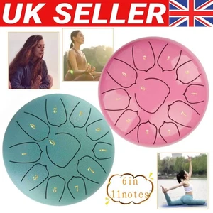 11 Note 6'' Drum Rain Drum for Meditation Garden Steel Tongue Drum Rain Chime UK - Picture 1 of 10