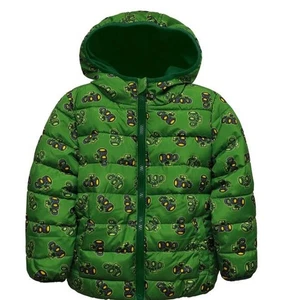 NEW KIDS TODDLER JOHN DEERE TRACTOR PUFFER JACKET COAT HOODED SIZE 2T 4T - Picture 1 of 1