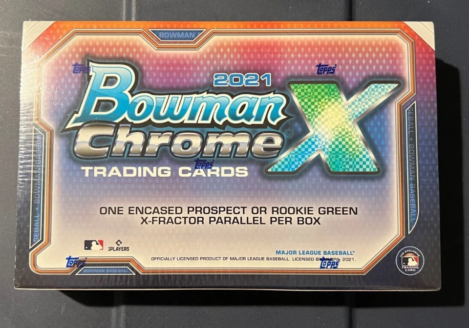 2021 Bowman Chrome X MLB Baseball Factory Sealed Box 1 Encased Card Per Box - Image 1 of 2