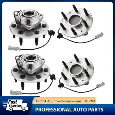 Conjunto de buje de cojinete de rueda delantera 4X para Chevrolet Silverado 1500 2014-2018 2x2 Foto 1 de 4