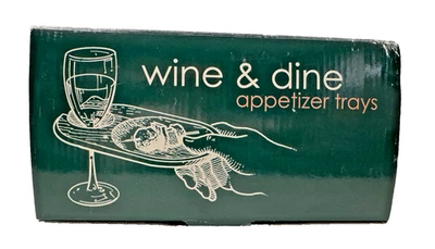 JK Adams Co Wine and Dine Appetizer Trays Set of 4 Wooden NIB - Image 1 of 4
