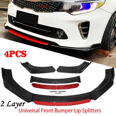 4PCS Universal Car Front Bumper Lip Spoiler Splitter Protector Carbon Fiber Look - Изображение 1 из 4