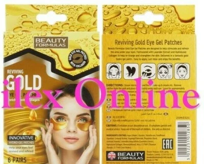 6 Pairs BEAUTY FORMULAS Reviving Gold Eye Gel Patches  - Enriched with Collagen! - Image 1 of 3
