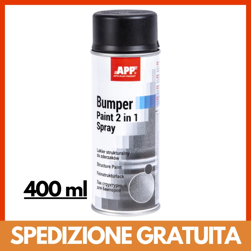 Vernice Spray Strutturale per Paraurti Auto Grigio per Carrozzeria, 400 ml, APP - Immagine 1 di 1