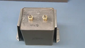 High Voltage, 8 uF/2000-3000V Oil filled Capacitor from Heathkit HA10 Amplifier. - Zdjęcie 1 z 2