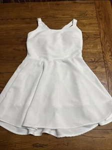 White birch black lab White Fit & Flare Dress in Size Medium H8 - Picture 1 of 8