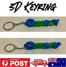 Personalised 3D Printed Keyring School Bag Name Tag Kid Small Gift Bottle Tag #2