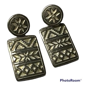 Vintage  J.R USA James Rogers Silversmith Sterling Silver Floral Earrings - Picture 1 of 4